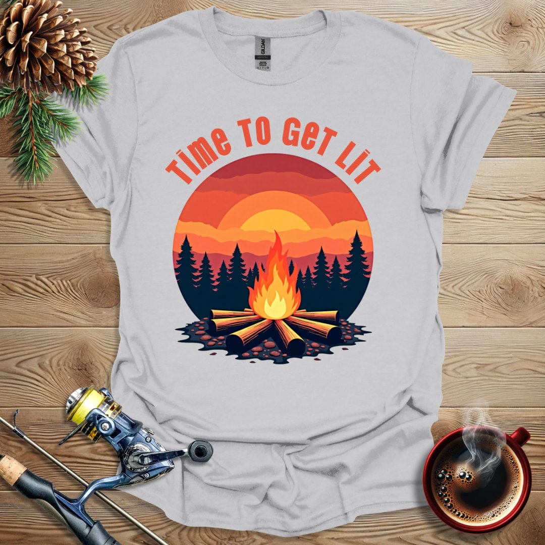 Printify T-Shirt Ice Grey / S Time To Get Lit T-Shirt