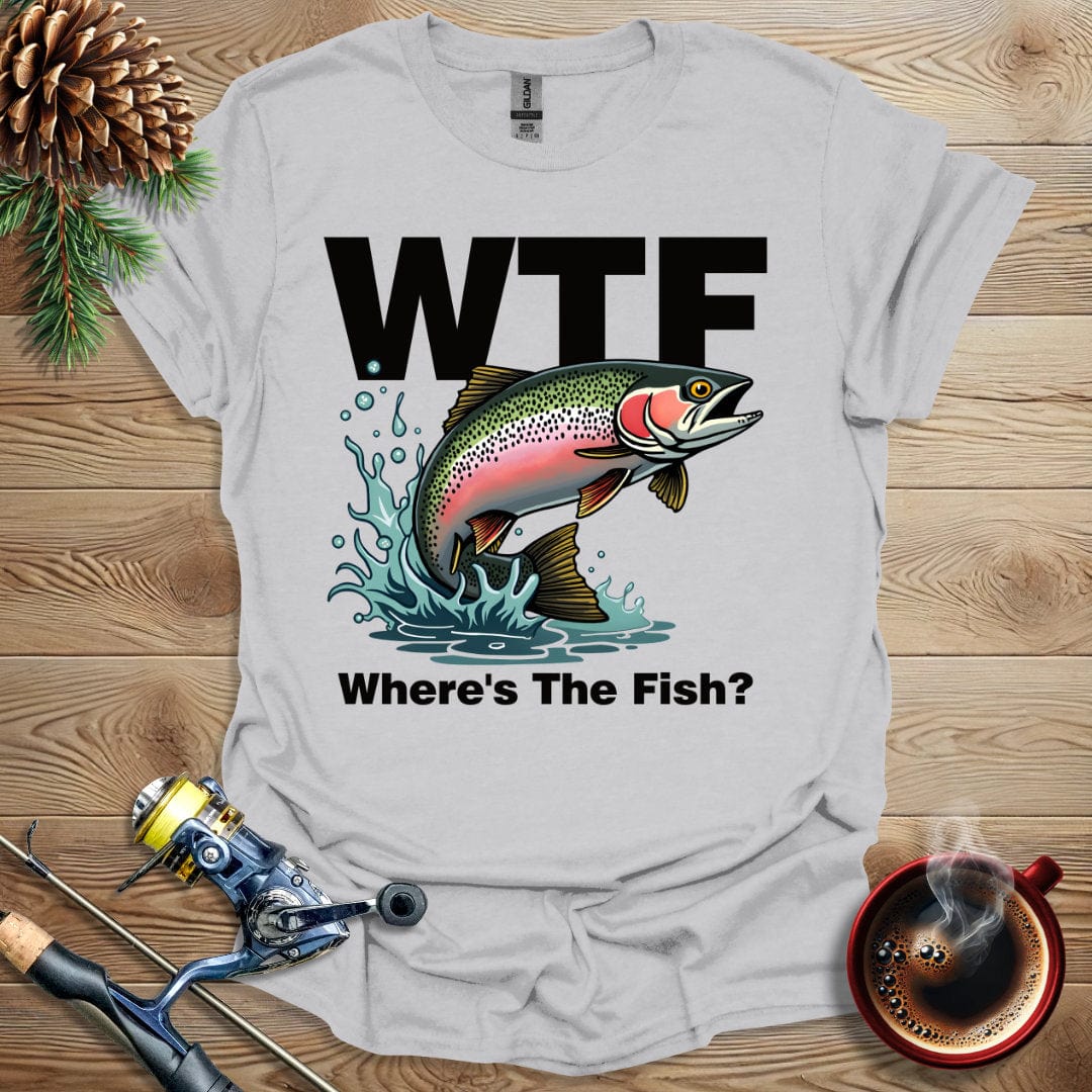 Printify T-Shirt Ice Grey / S WTF - Where's The Fish? T-Shirt
