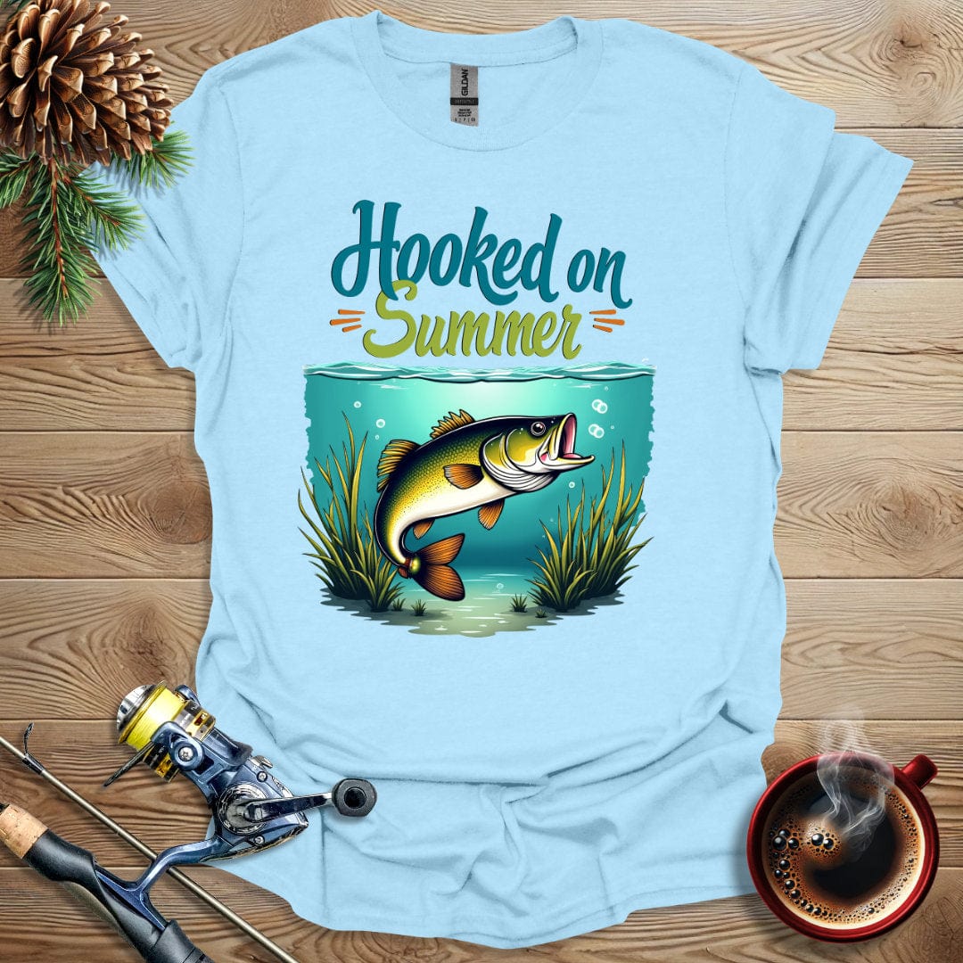 Printify T-Shirt Light Blue / S Hooked On Summer T-Shirt