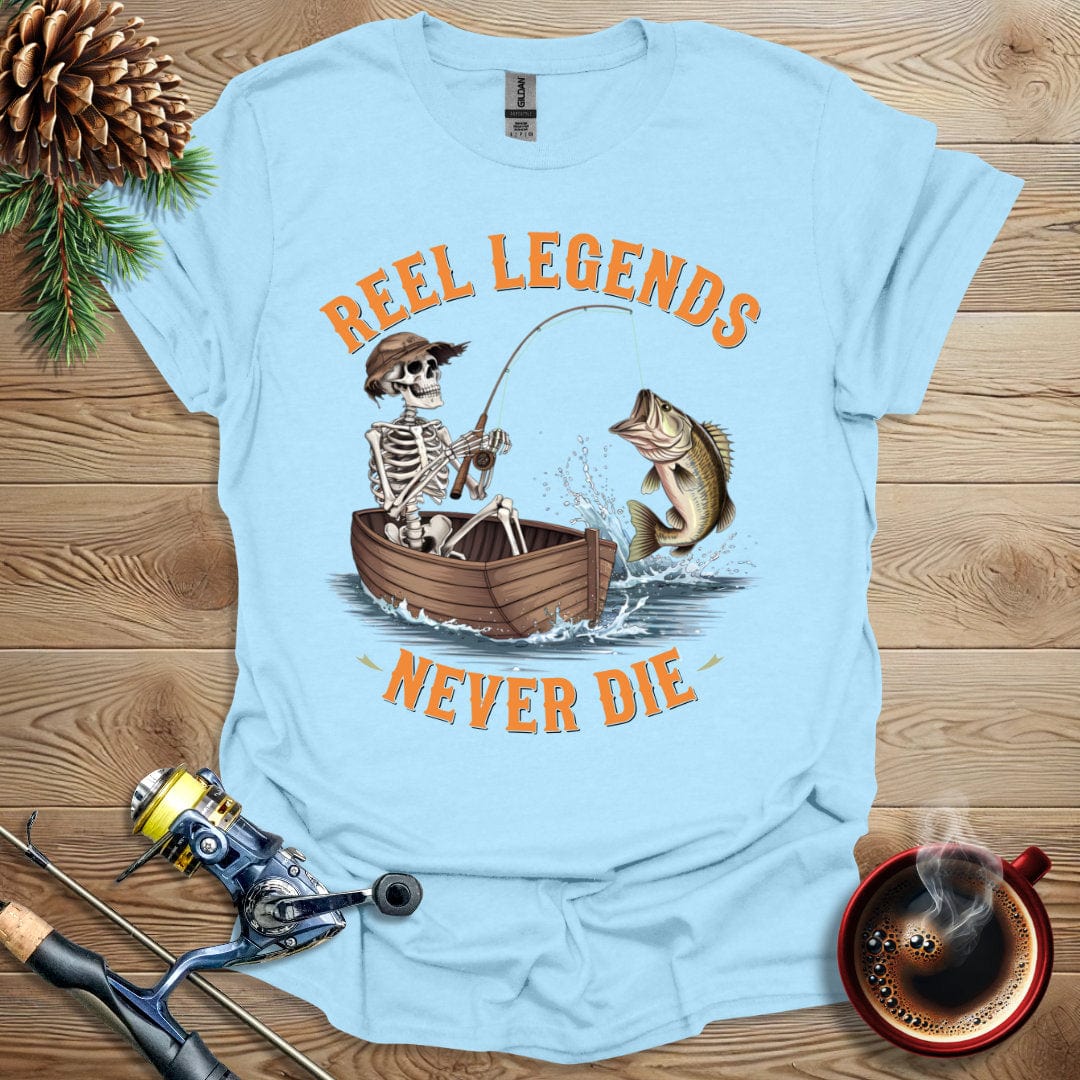 Printify T-Shirt Light Blue / S Reel Legends Never Die T-Shirt