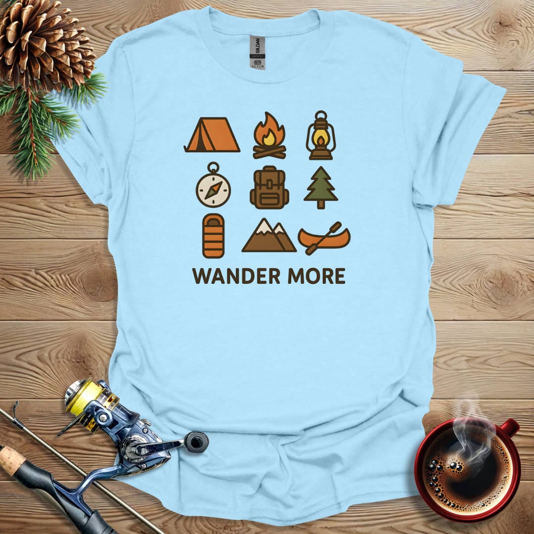 Printify T-Shirt Light Blue / S Wander More T-Shirt