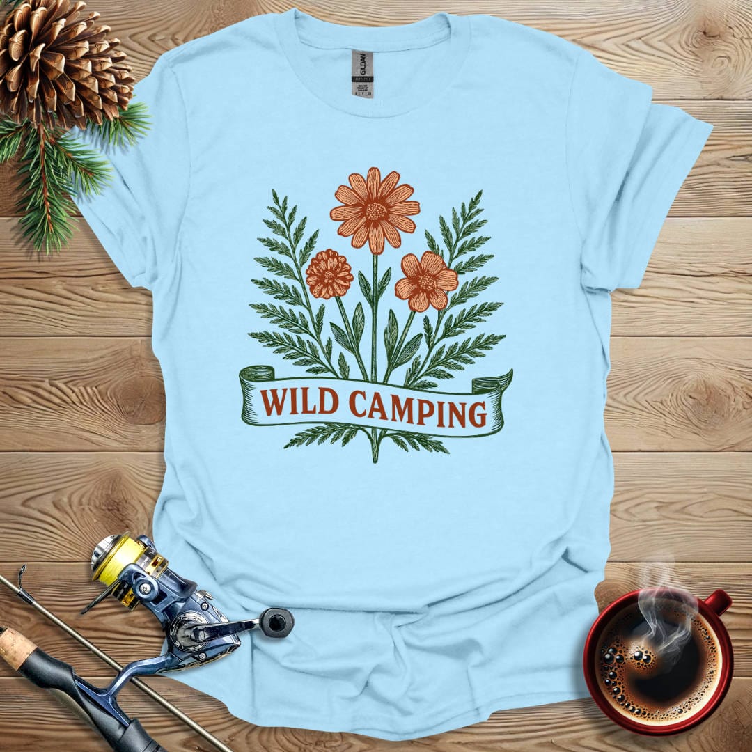 Printify T-Shirt Light Blue / S Wild Camping T-Shirt
