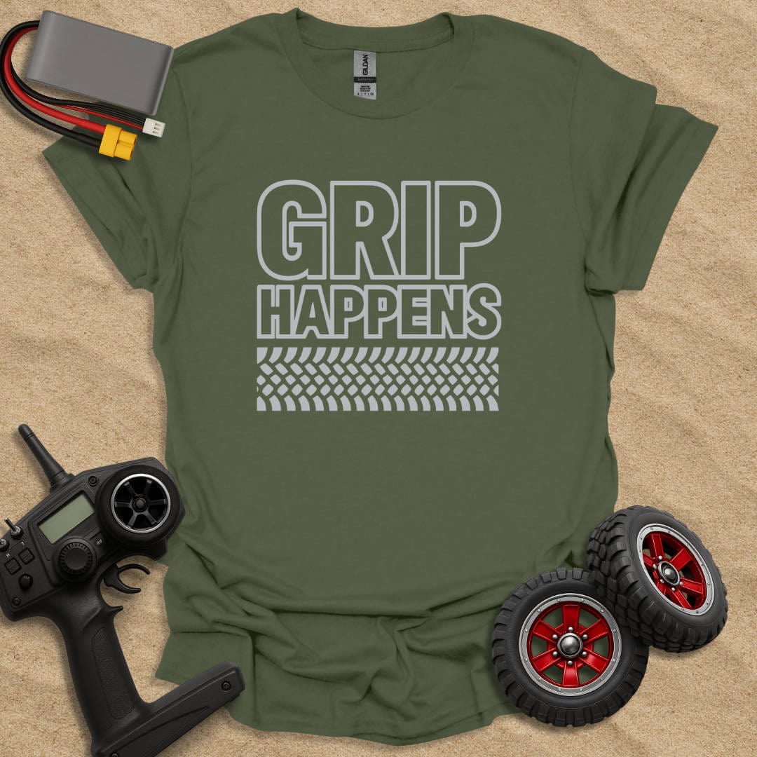 Printify T-Shirt Military Green / S Grip Happens T-Shirt