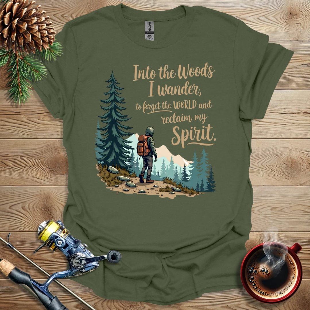 Printify T-Shirt Military Green / S Into The Woods I Wonder T-Shirt