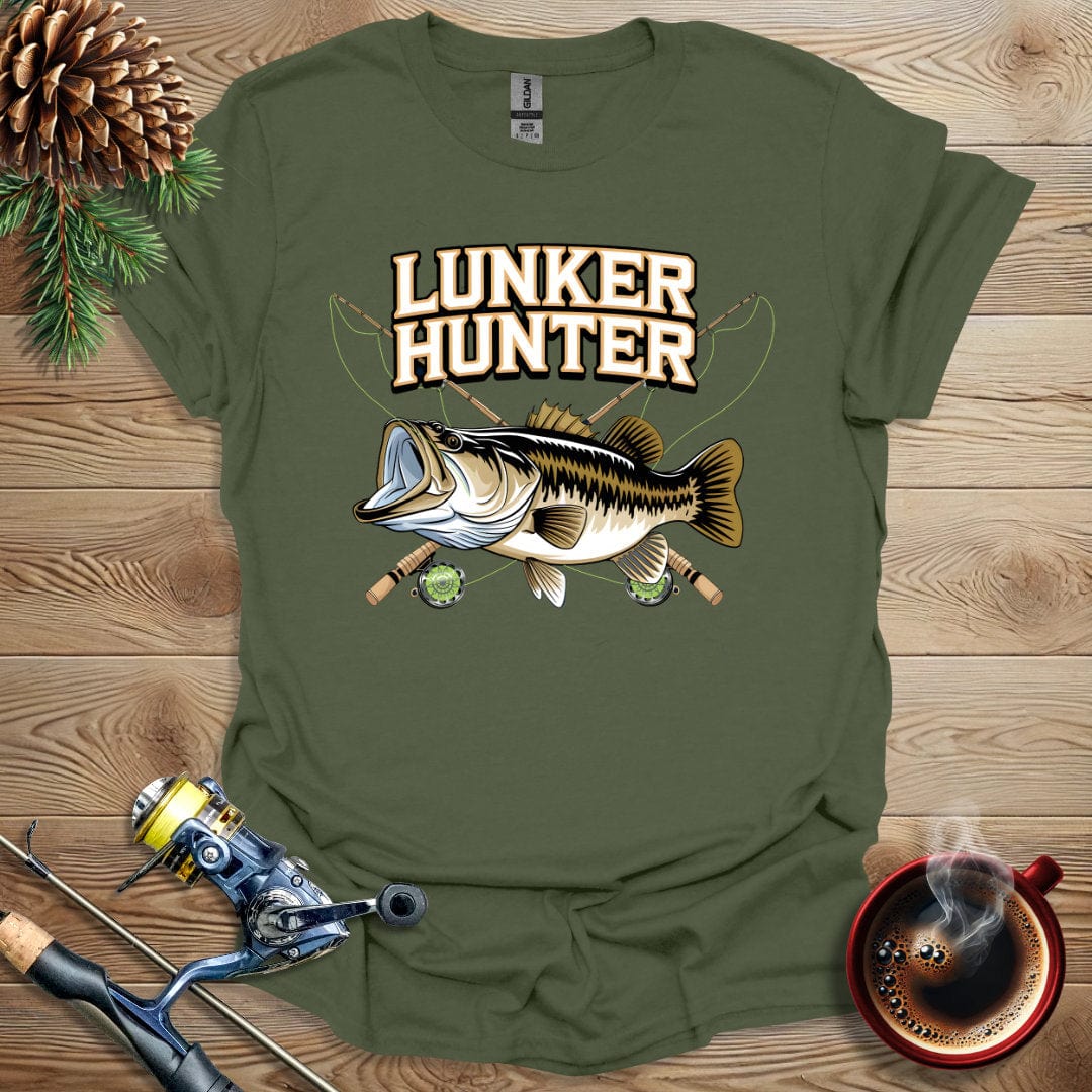 Printify T-Shirt Military Green / S Lunker Hunter T-Shirt