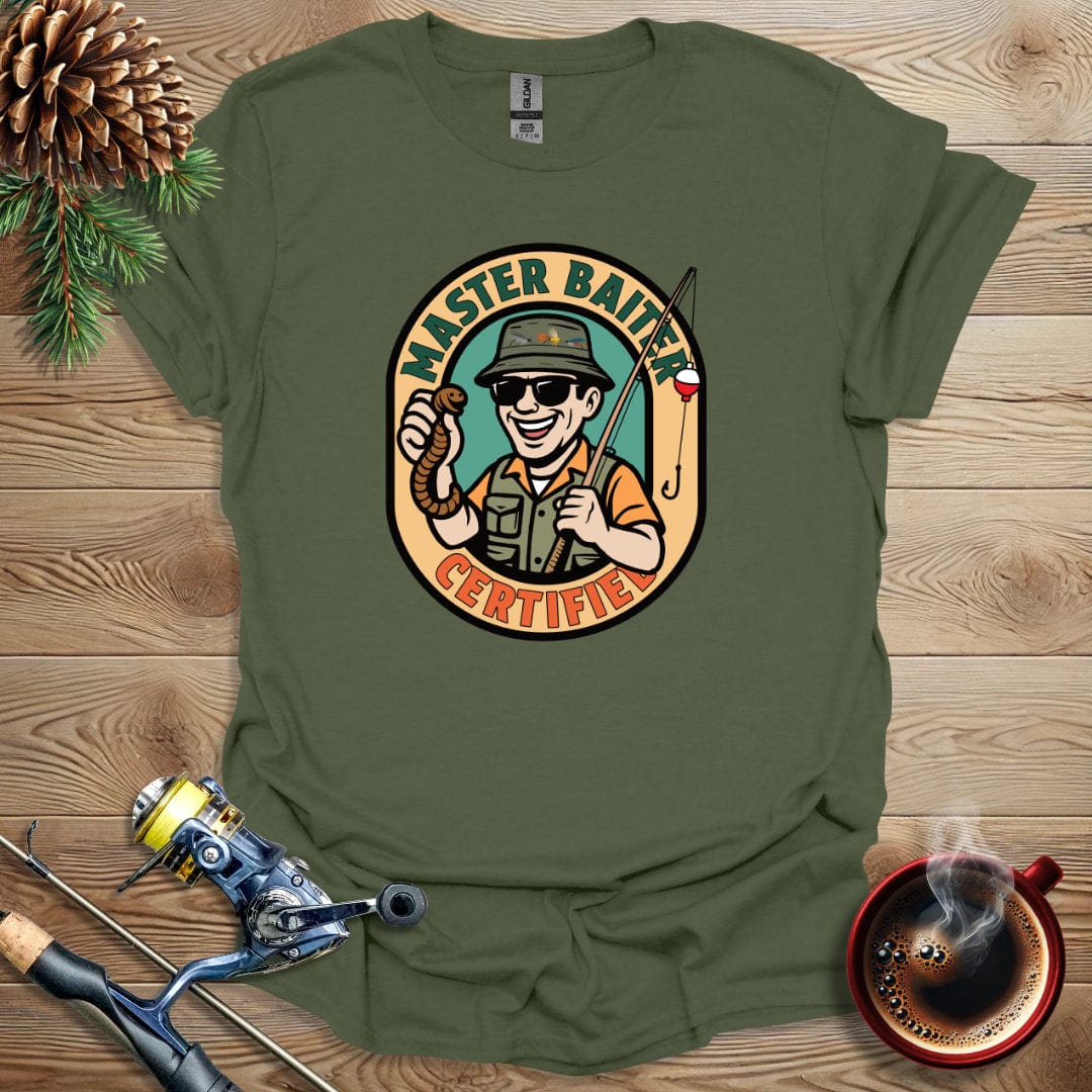 Printify T-Shirt Military Green / S Master Baiter Certified T-Shirt