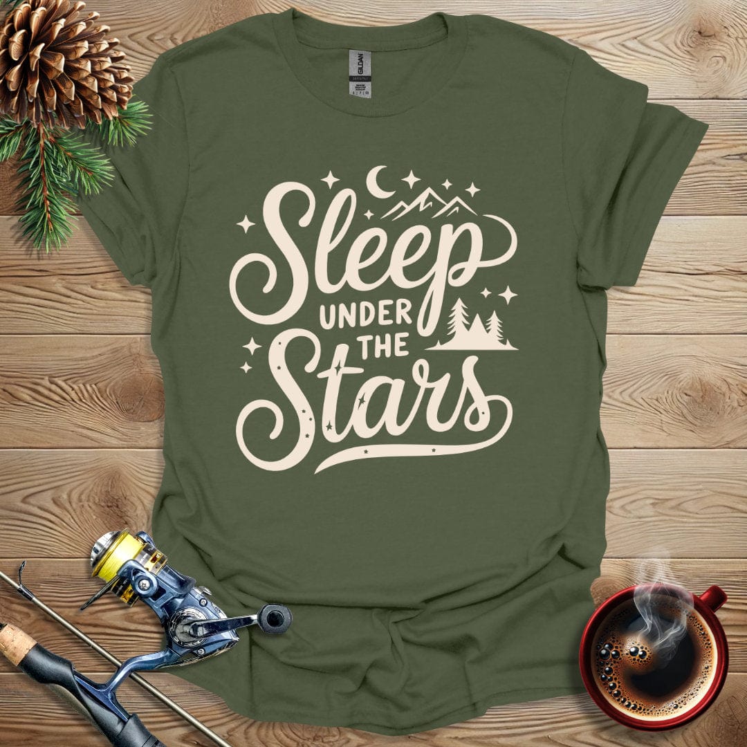 Printify T-Shirt Military Green / S Sleep Under The Stars T-Shirt