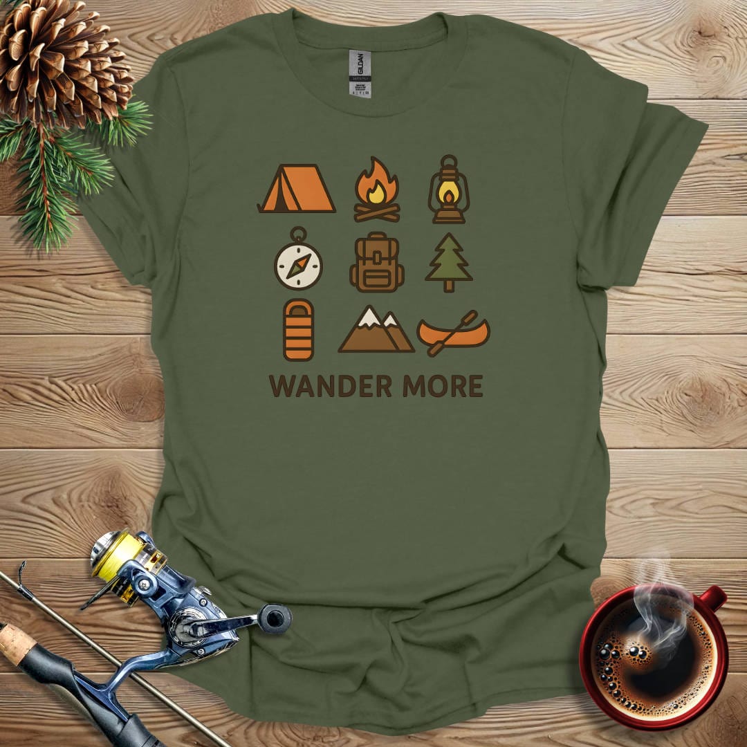 Printify T-Shirt Military Green / S Wander More T-Shirt