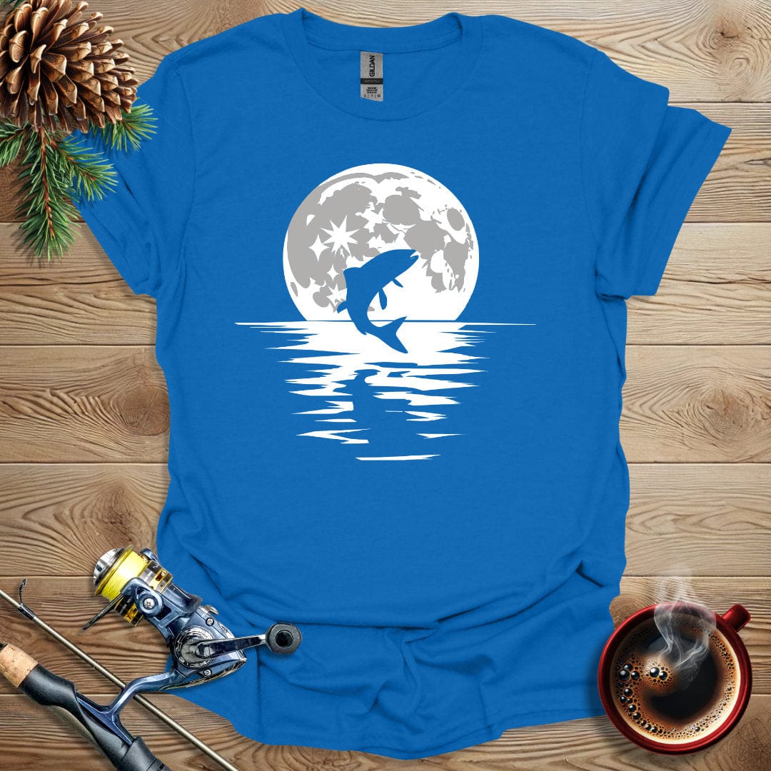 Printify T-Shirt Moon Fish Silhouette T-Shirt