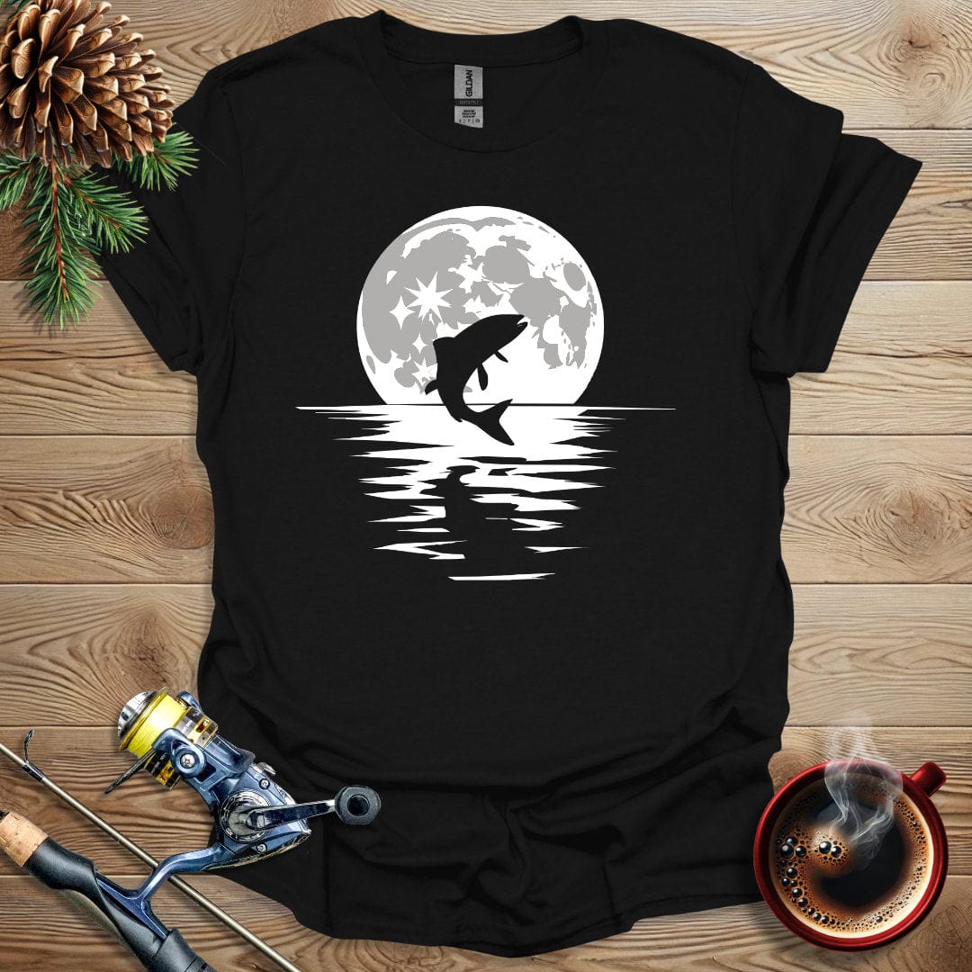 Printify T-Shirt Moon Fish Silhouette T-Shirt
