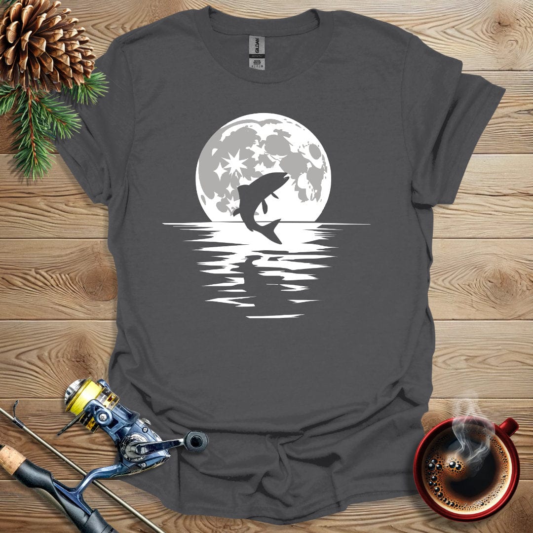 Printify T-Shirt Moon Fish Silhouette T-Shirt