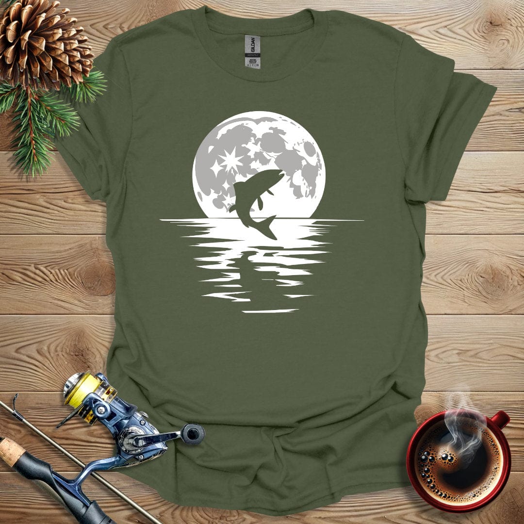 Printify T-Shirt Moon Fish Silhouette T-Shirt