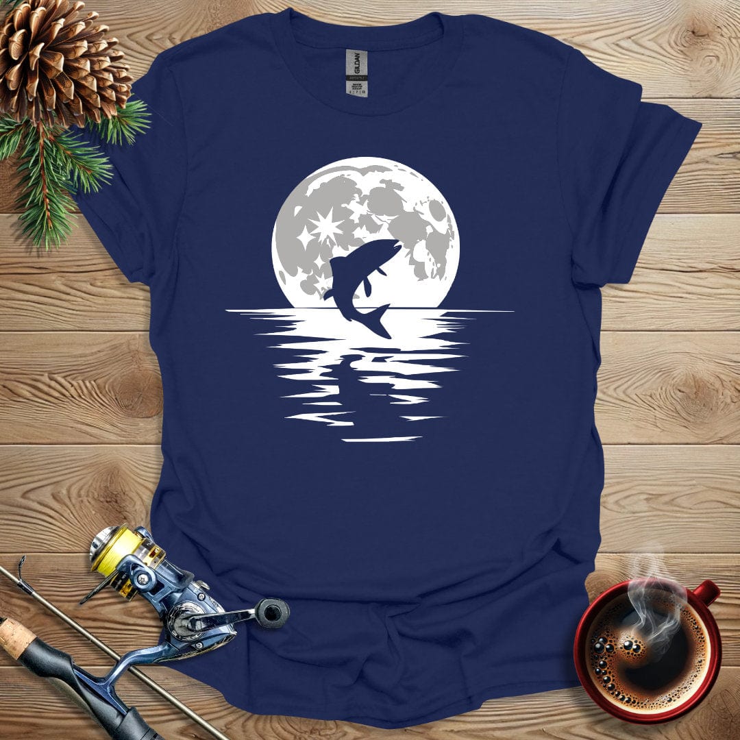 Printify T-Shirt Moon Fish Silhouette T-Shirt