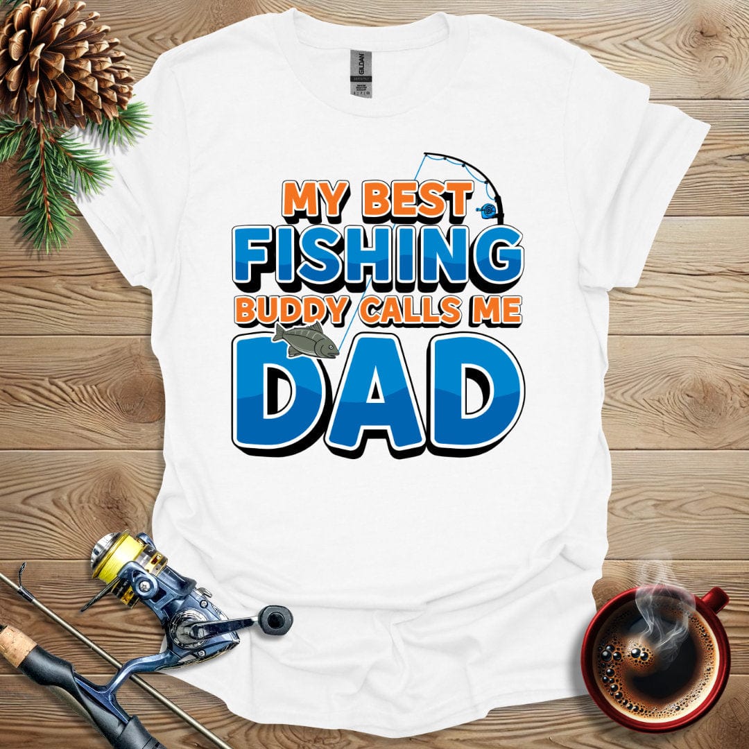 Printify T-Shirt My Best Fishing Buddy Calls Me Dad T-Shirt
