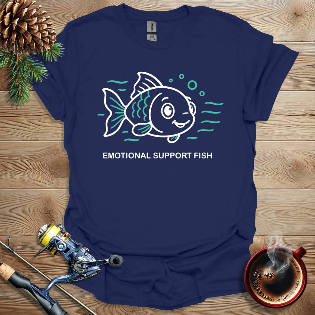 Printify T-Shirt Navy / S Emotional Support Fish T-Shirt