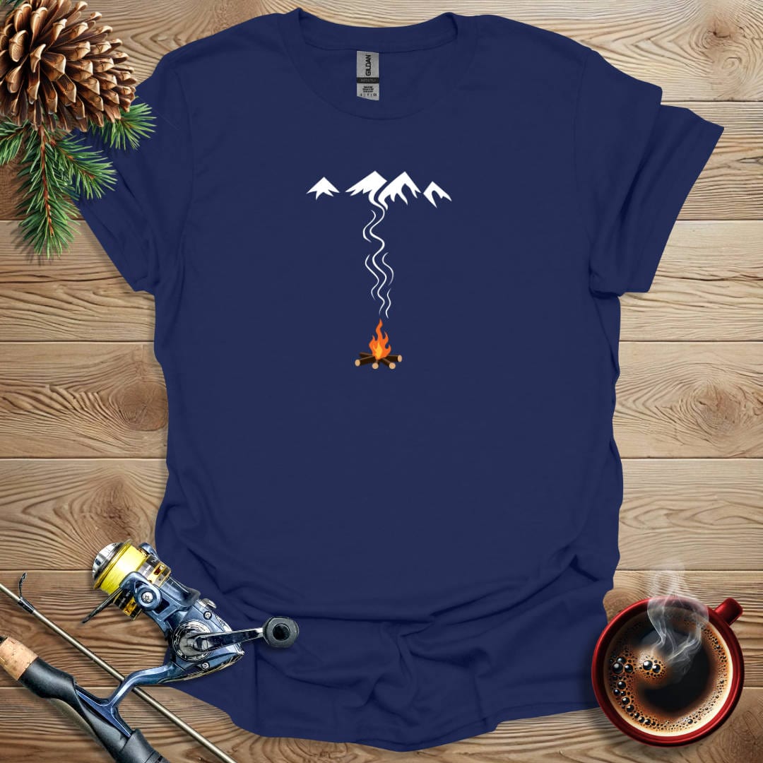 Printify T-Shirt Navy / S Fire Mountain T-Shirt