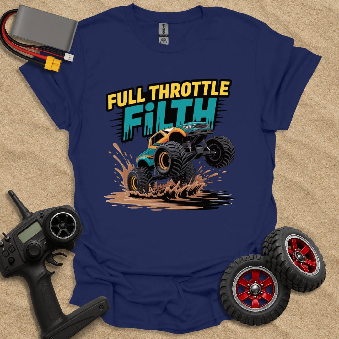 Printify T-Shirt Navy / S Full Throttle Filth T-Shirt