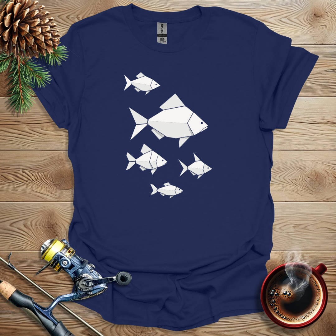 Printify T-Shirt Navy / S Geometric Fish T-Shirt
