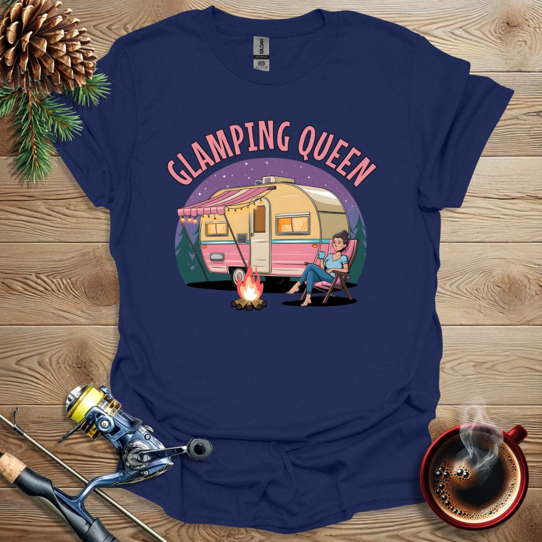 Printify T-Shirt Navy / S Glamping Queen T-Shirt