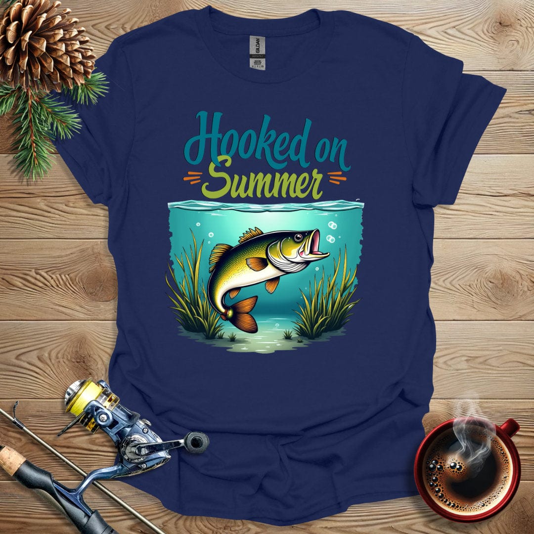 Printify T-Shirt Navy / S Hooked On Summer T-Shirt