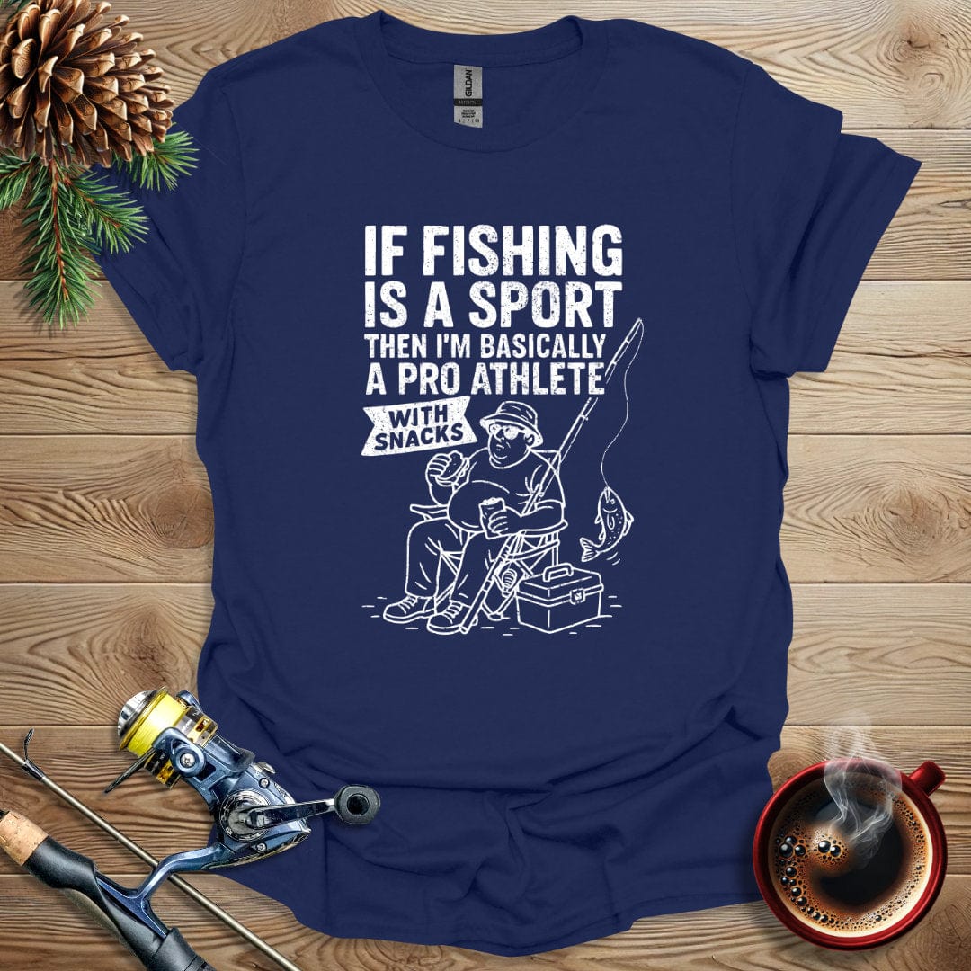 Printify T-Shirt Navy / S If Fishing Is A Sport T-Shirt