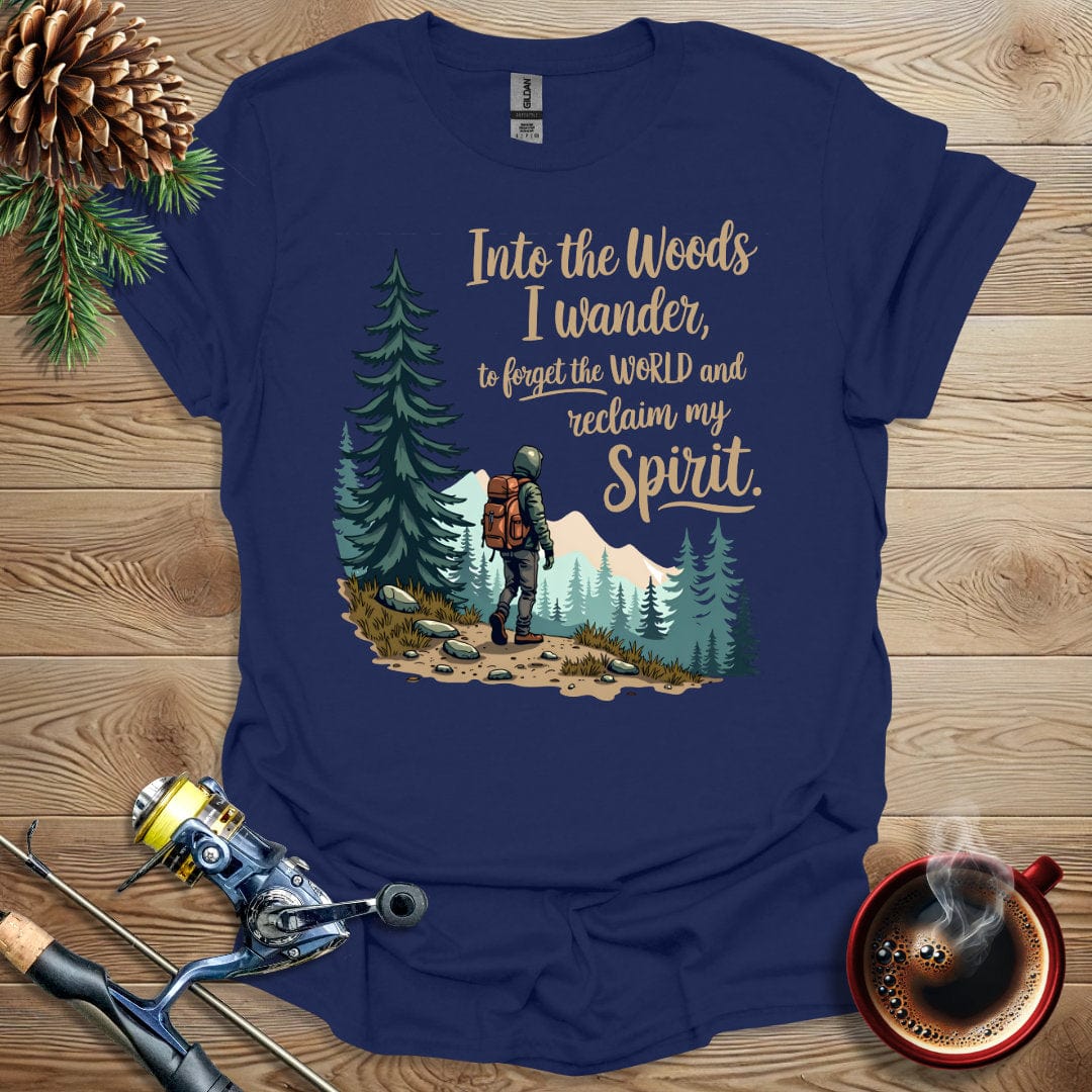 Printify T-Shirt Navy / S Into The Woods I Wonder T-Shirt
