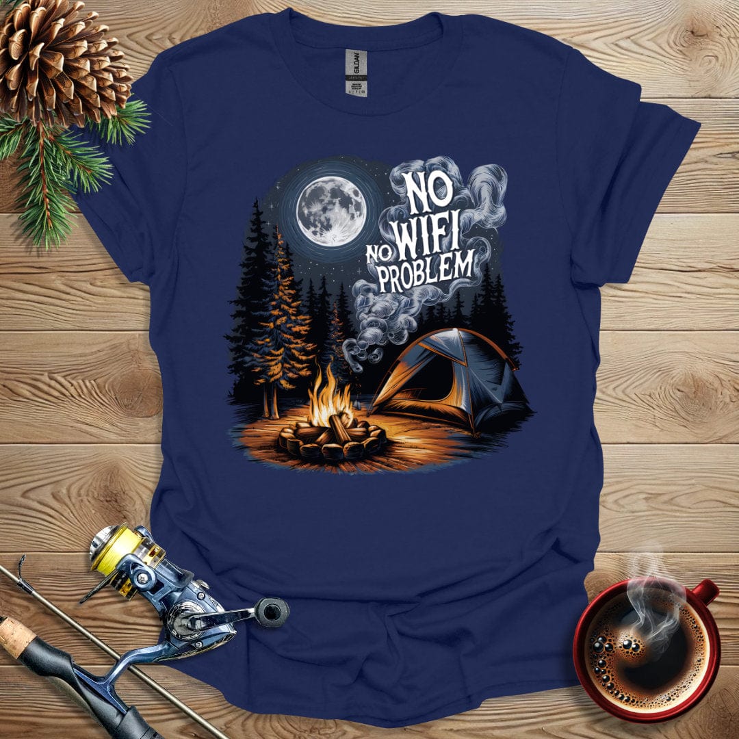 Printify T-Shirt Navy / S No Wifi No Problem T-Shirt