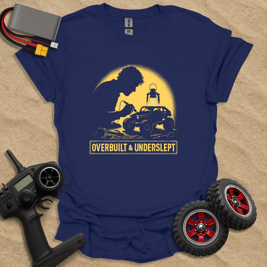 Printify T-Shirt Navy / S Overbuilt & Underslept T-Shirt