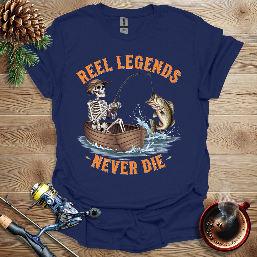 Printify T-Shirt Navy / S Reel Legends Never Die T-Shirt