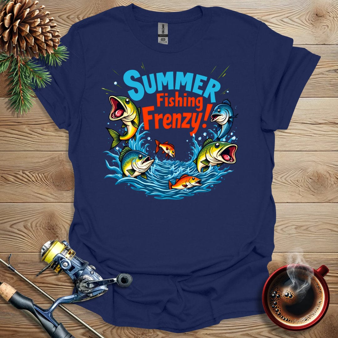 Printify T-Shirt Navy / S Summer Fishing Frenzy T-Shirt