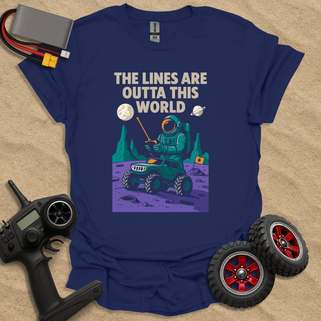 Printify T-Shirt Navy / S The Lines Are Outta This World T-Shirt
