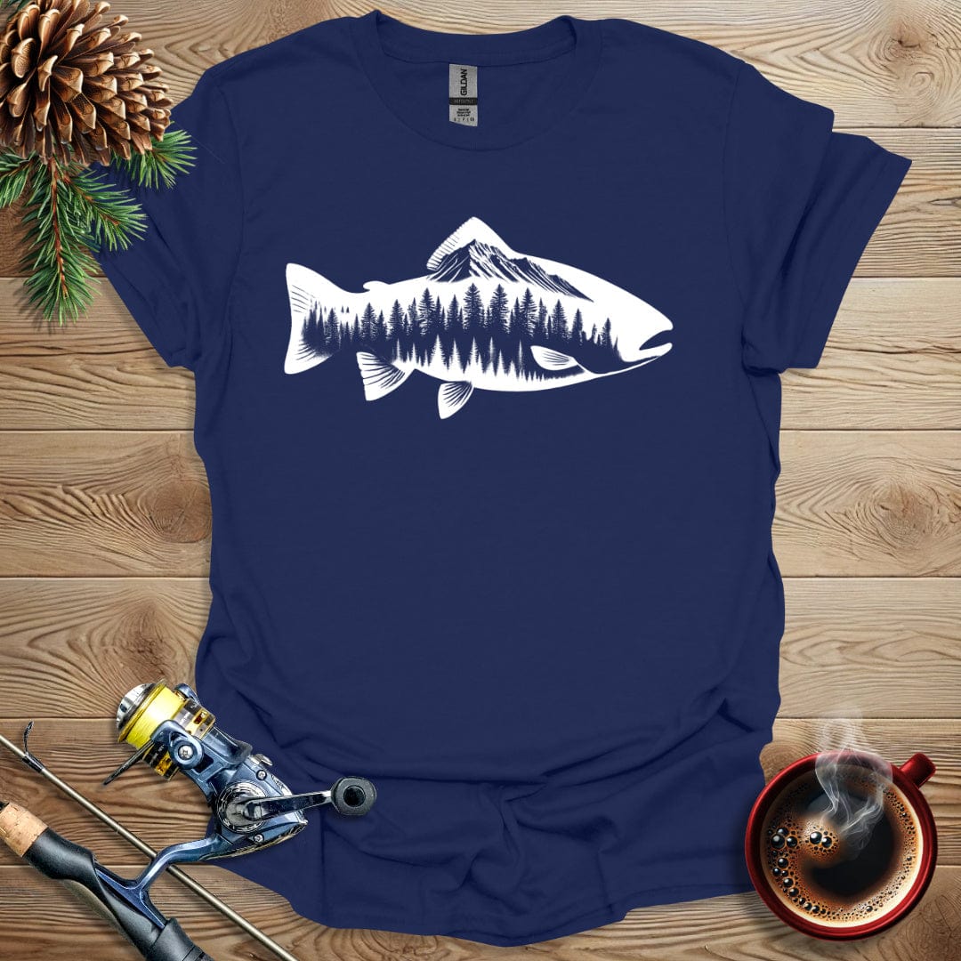 Printify T-Shirt Navy / S Trout Nature T-Shirt