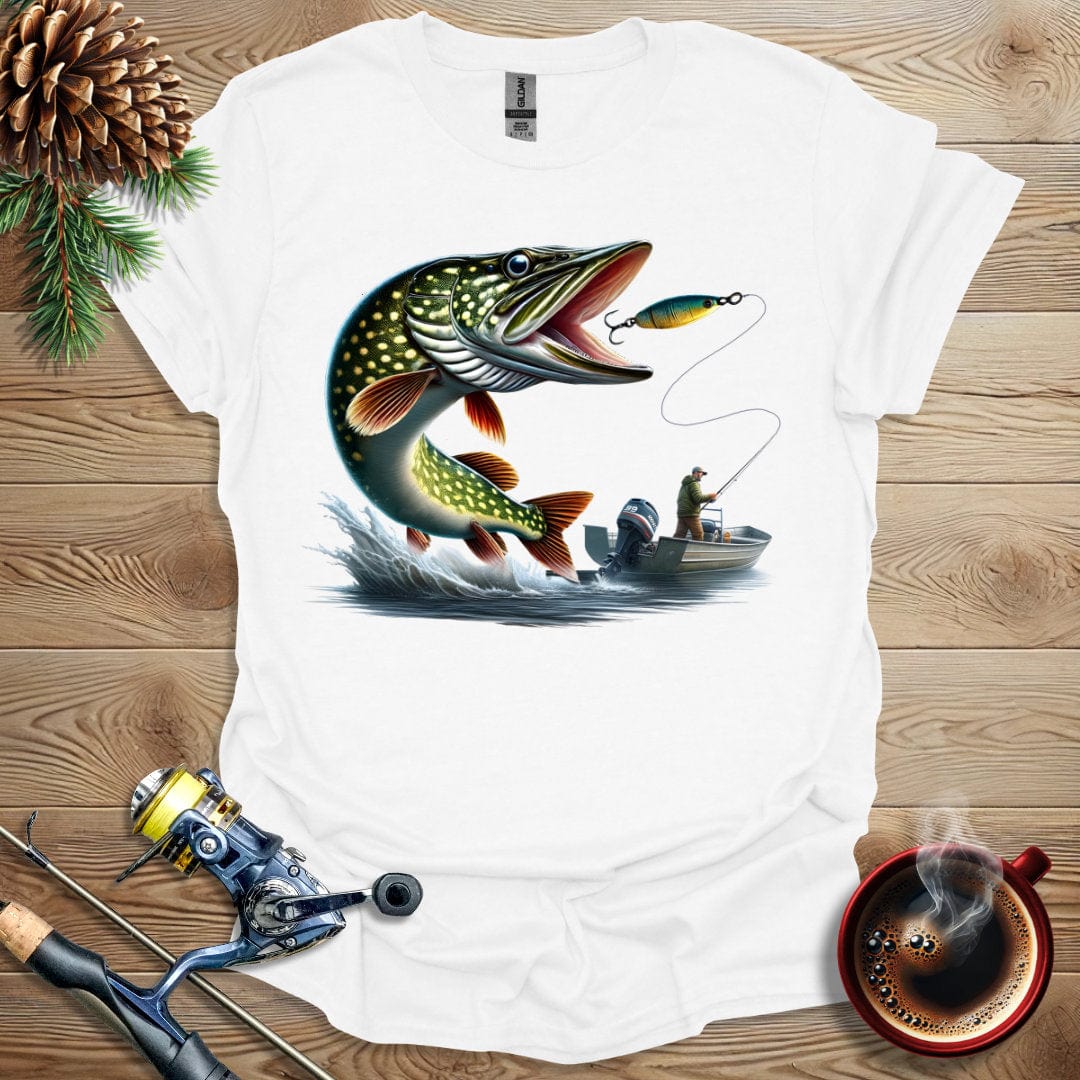 Printify T-Shirt Northern Pike Jump T-Shirt