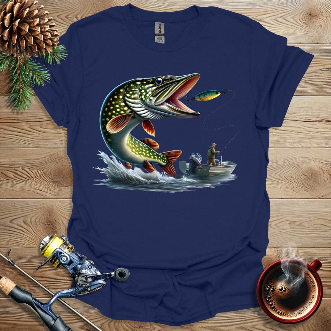 Printify T-Shirt Northern Pike Jump T-Shirt