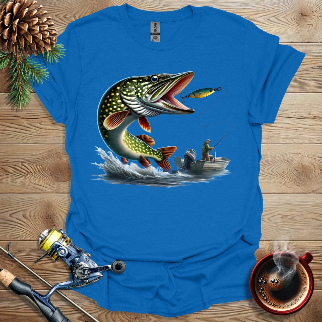 Printify T-Shirt Northern Pike Jump T-Shirt