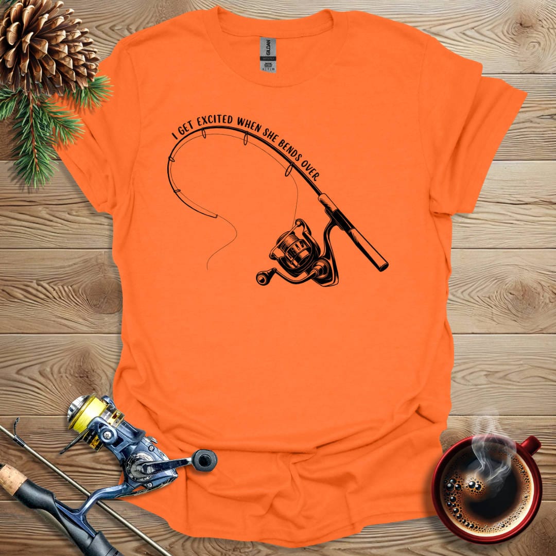 Printify T-Shirt Orange / S I Get Excited When She Bends Over T-Shirt