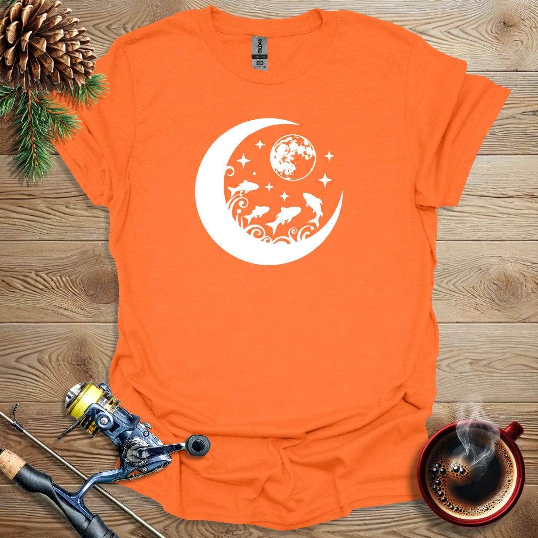 Printify T-Shirt Orange / S Moon Fish T-Shirt