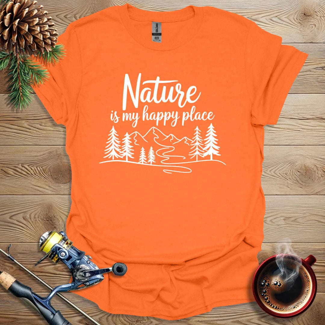 Printify T-Shirt Orange / S Nature Is My Happy Place T-Shirt