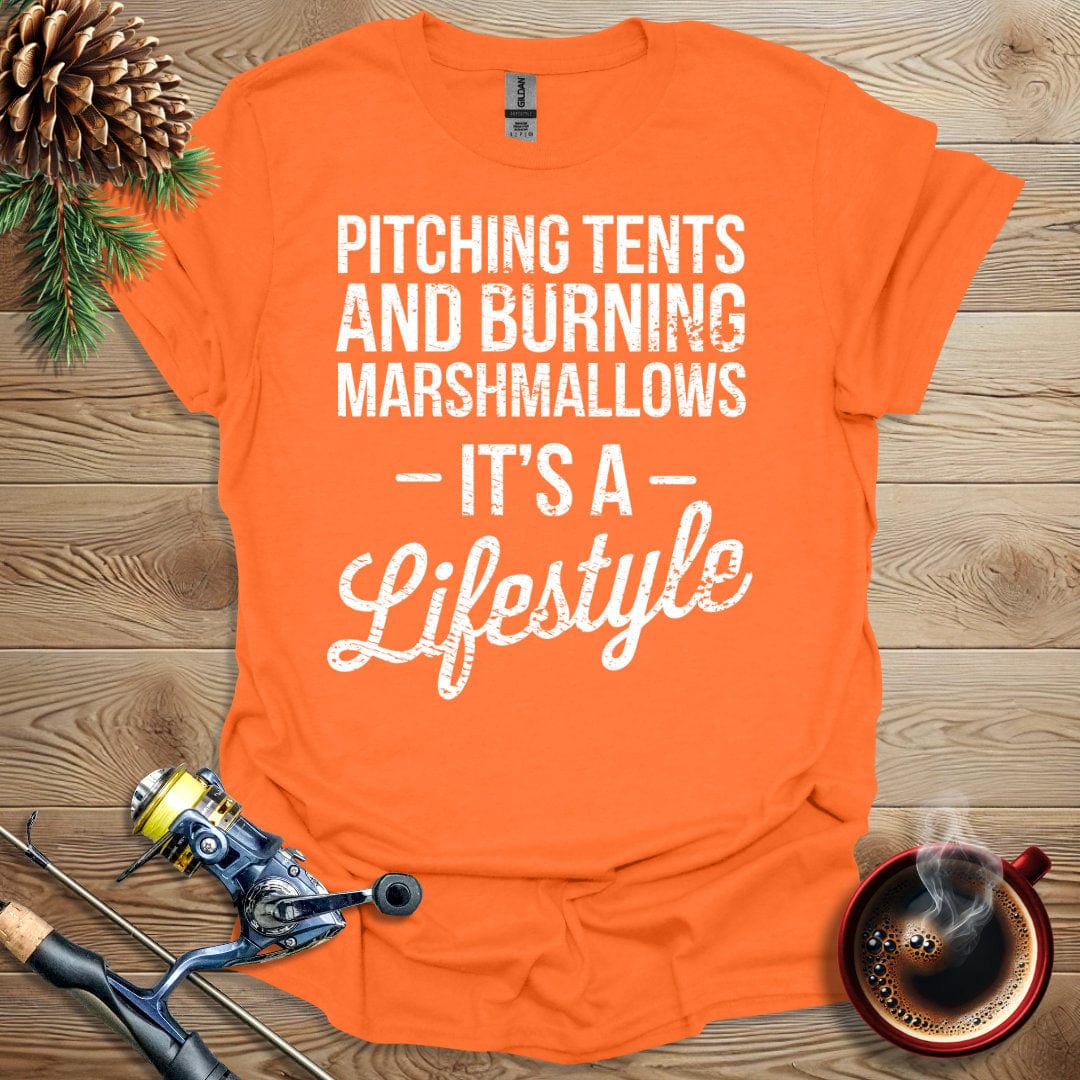 Printify T-Shirt Pitching Tents and Burning Marshmallows T-Shirt