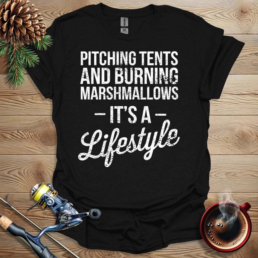 Printify T-Shirt Pitching Tents and Burning Marshmallows T-Shirt