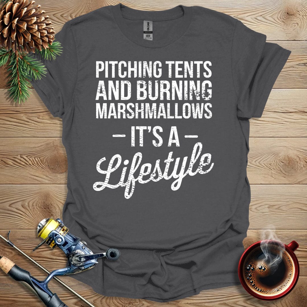 Printify T-Shirt Pitching Tents and Burning Marshmallows T-Shirt