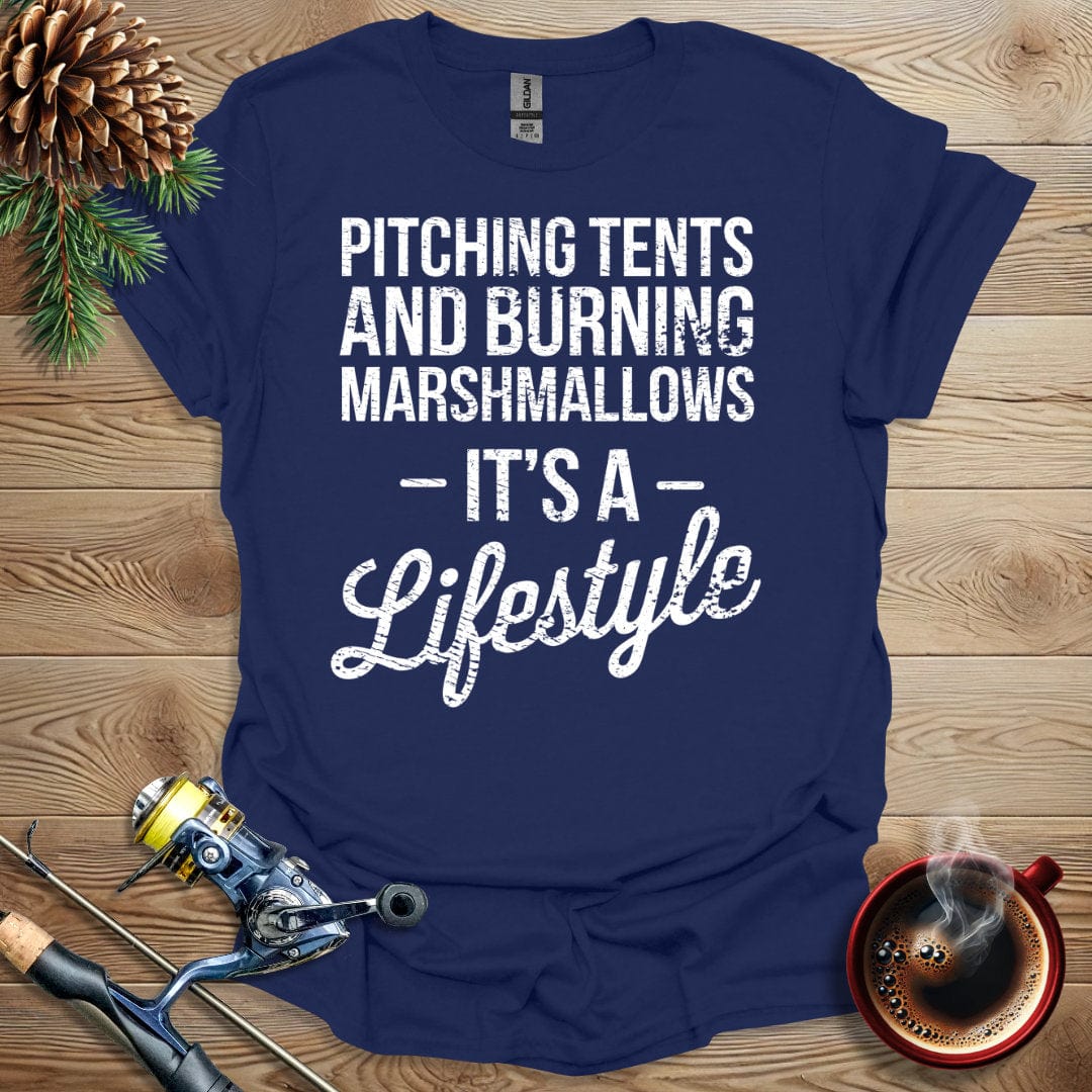 Printify T-Shirt Pitching Tents and Burning Marshmallows T-Shirt