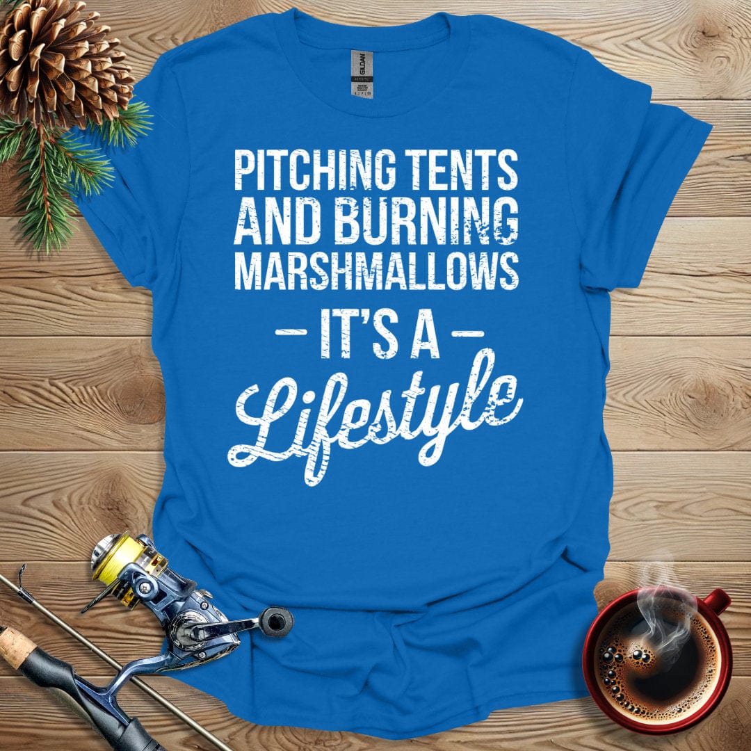 Printify T-Shirt Pitching Tents and Burning Marshmallows T-Shirt