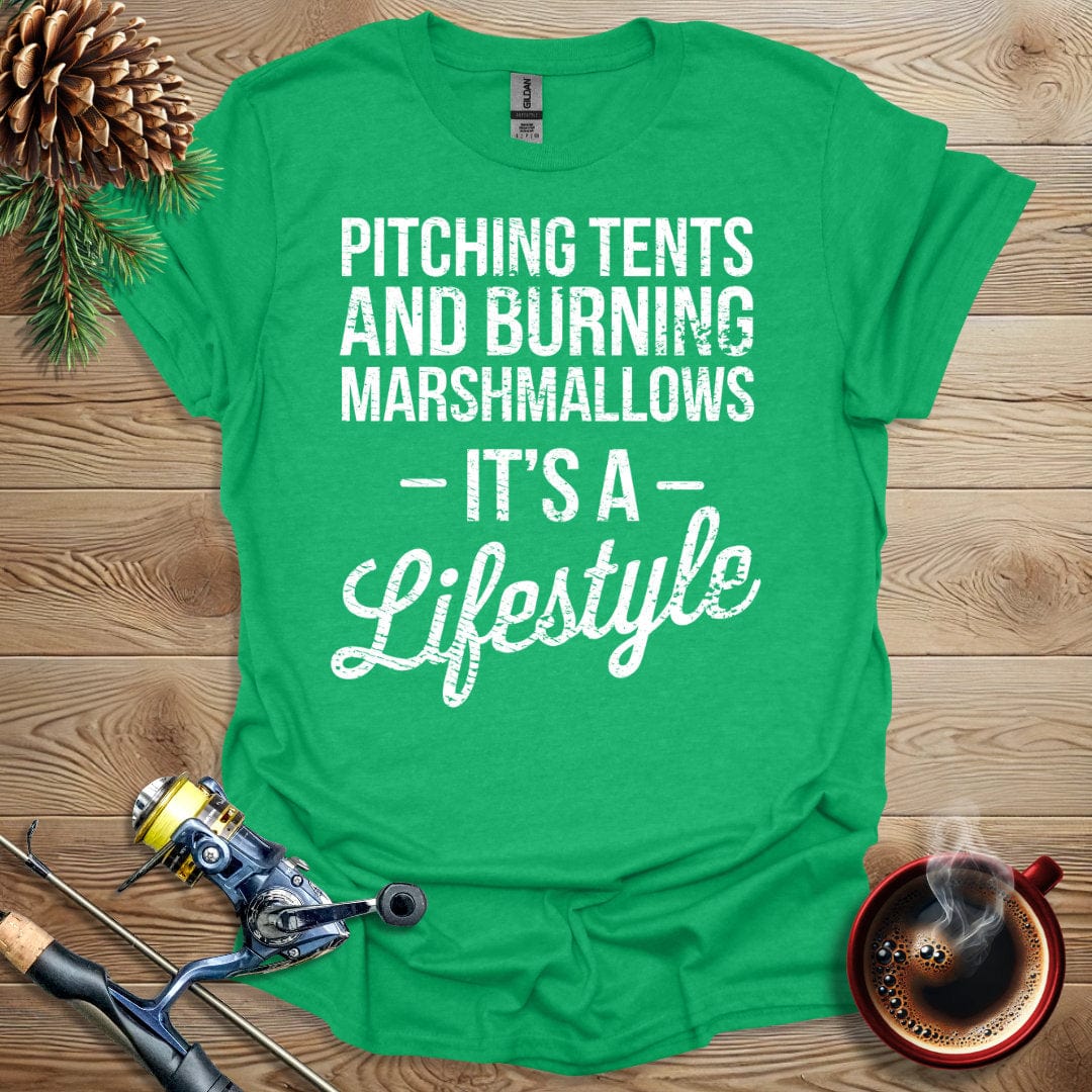 Printify T-Shirt Pitching Tents and Burning Marshmallows T-Shirt