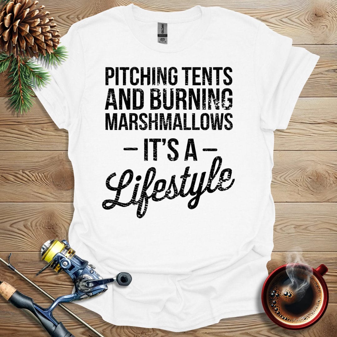 Printify T-Shirt Pitching Tents and Burning Marshmallows T-Shirt