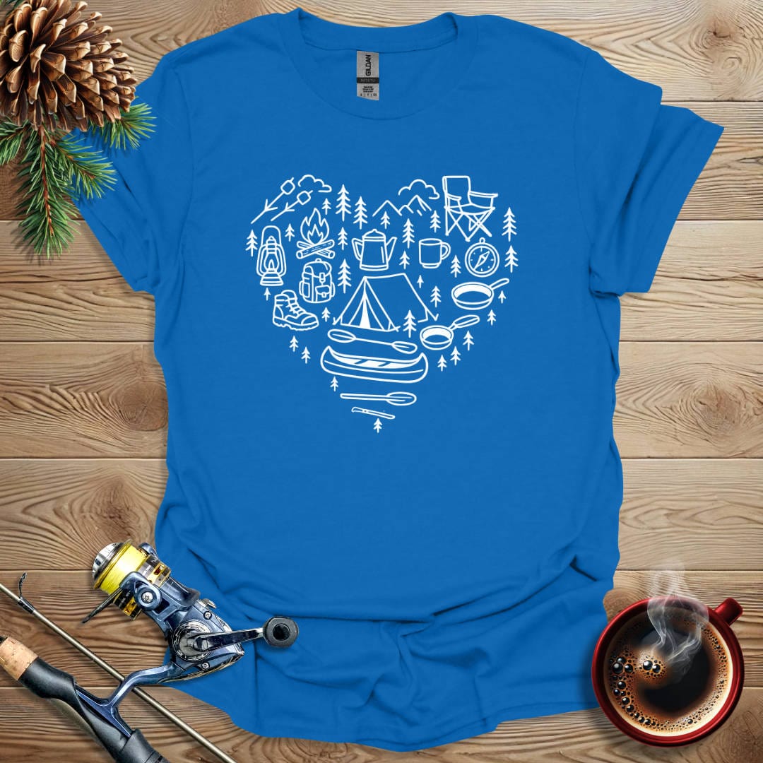 Printify T-Shirt Royal / S Camping Heart T-Shirt