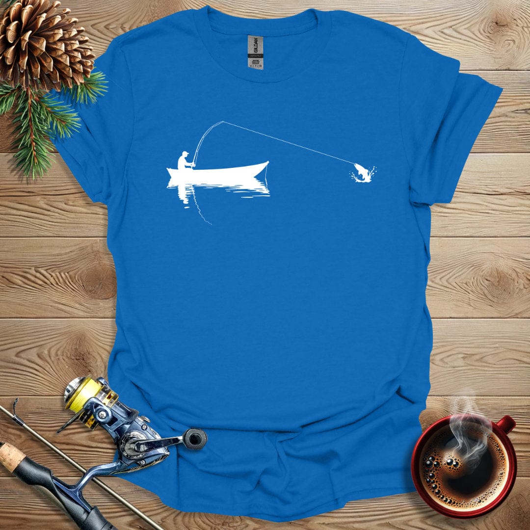 Printify T-Shirt Royal / S Fishing Boat Silhouette T-Shirt