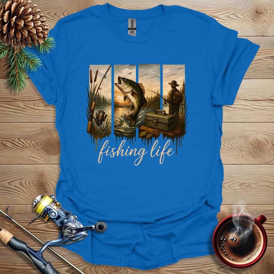 Printify T-Shirt Royal / S Fishing Life T-Shirt