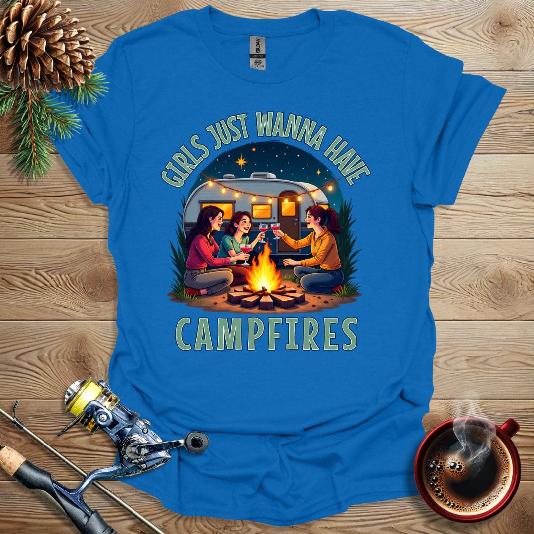 Printify T-Shirt Royal / S Girls Just Wanna Have Campfires T-Shirt