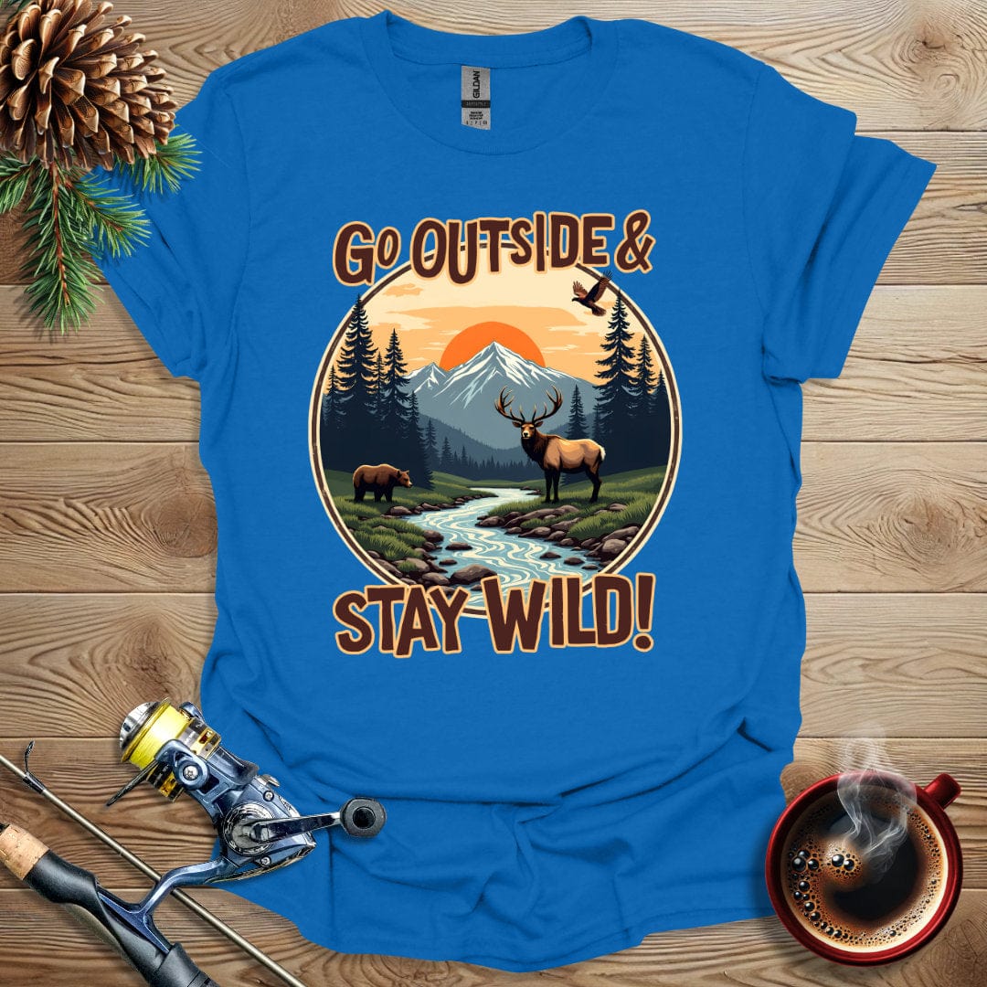 Printify T-Shirt Royal / S Go Outside & Stay Wild T-Shirt